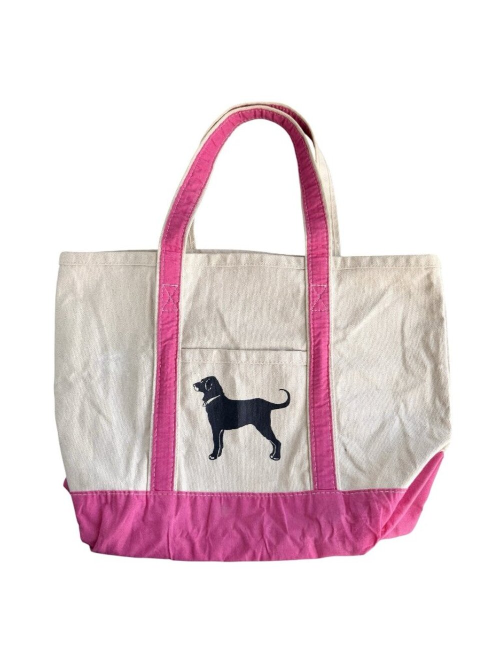The Black Dog Cotton Canvas Tote Bag Martha's Vineyard Pink Trim
